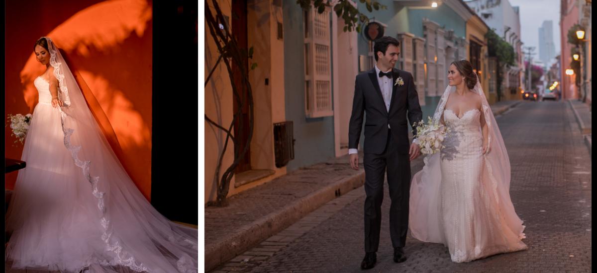 Con un hermoso y romántico diseño de Rosa Clará, Alexandra le dio el “si quiero” a Fernando. FOTOS CORTESÍA ANTONIO FLÓREZ